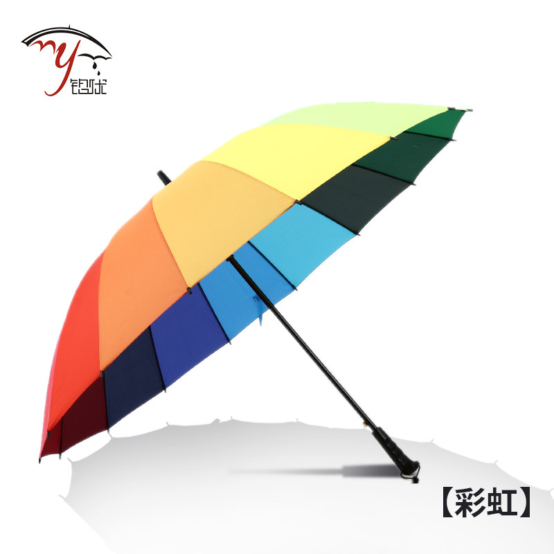 16 Bone long -handle automatic umbrella ultra -large golf umbrella